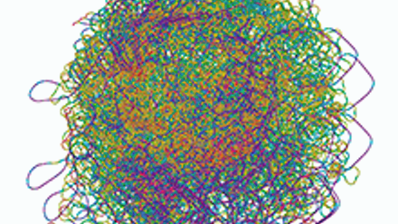 A colorful tangled ball of overlapping squiggly lines.