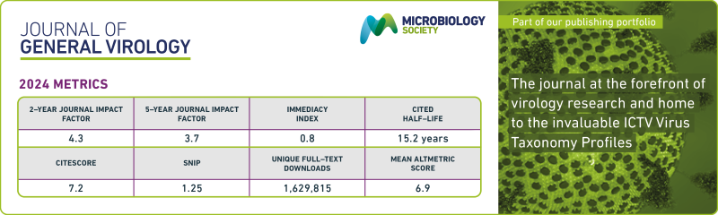 Table displaying Journal of General Virology metrics.
